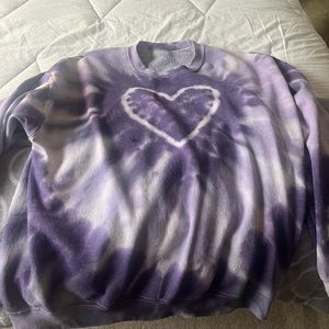 Urban Renewal Remade Heart Tie-Dye Crew Neck Sweatshirt